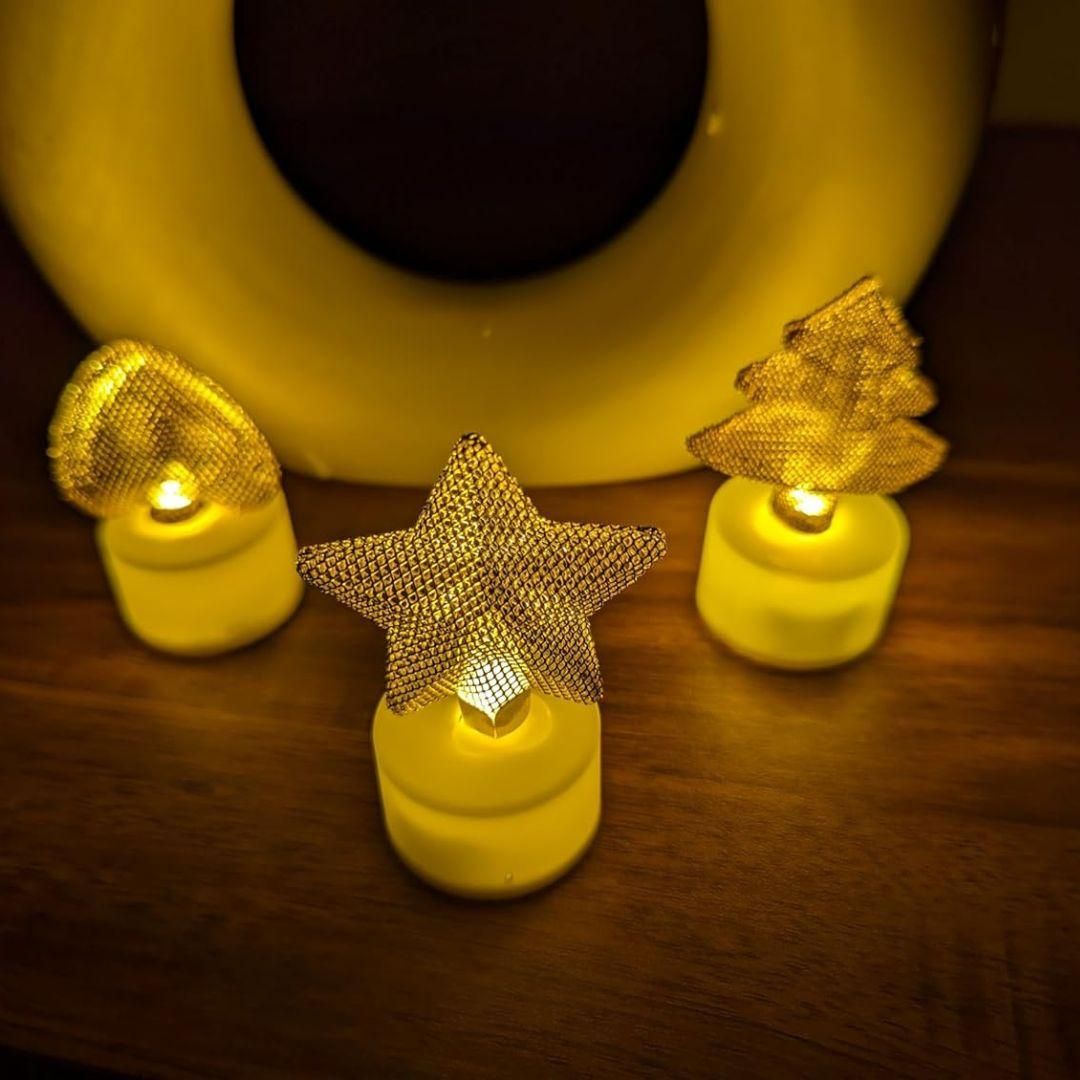 Golden Net LED Tealight Candle Lanterns